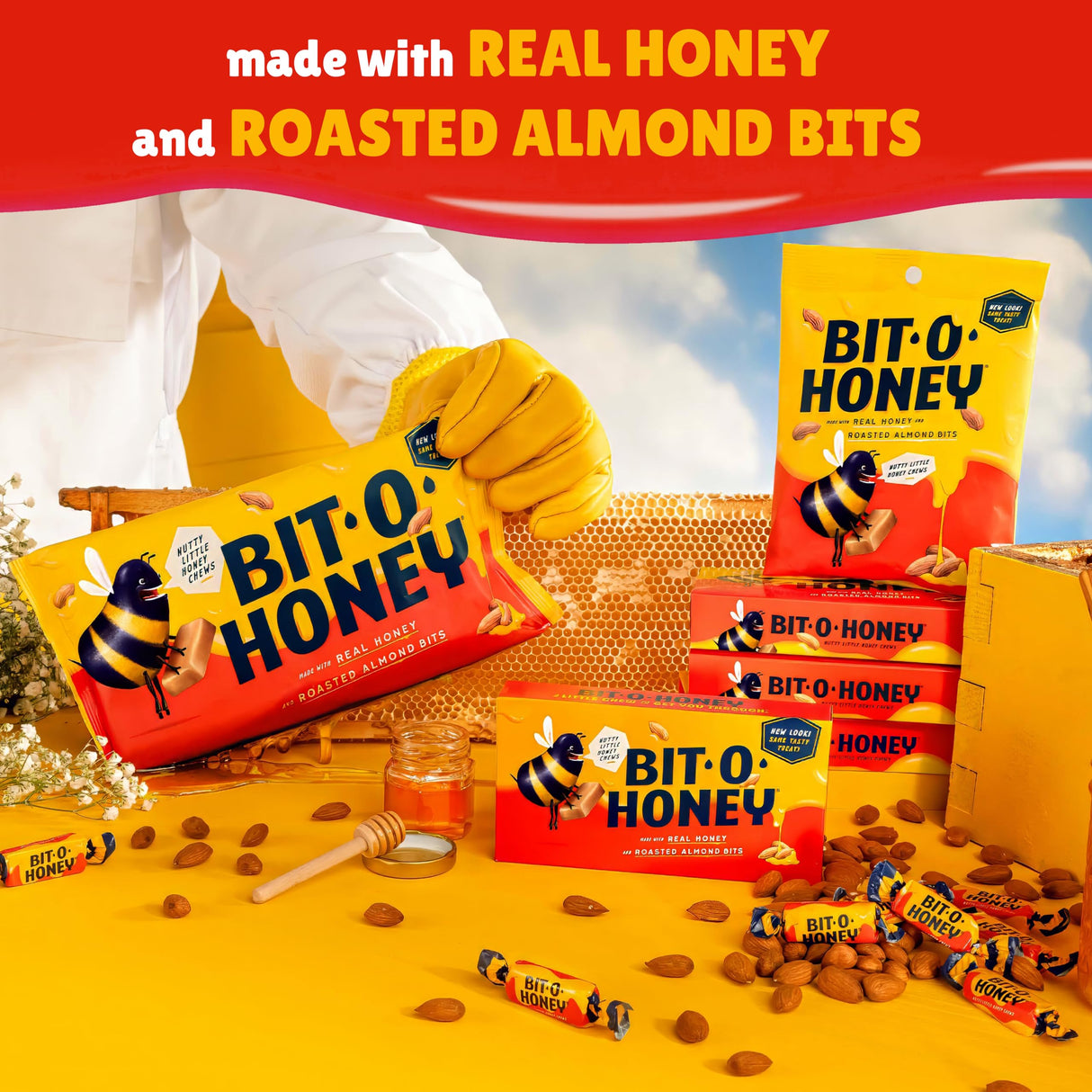 Bit O Honey Candy - 2 Pounds - Approx 175 Traditional Christmas Candy - Bulk Candy Individually Wrapped - Classic Candy - Chewy Candy - Perfect Holiday Candy - Honey Candy for Festive Season