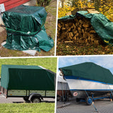 Winpull Tarp 10x20 Feet 16 Mil Heavy Duty Waterproof Tarp, Large Multipurpose Cover with Brass Grommets and Reinforced Edges, UV Resistant Thick Poly Tarps for Outdoor Camping Tent Pool Car, Green