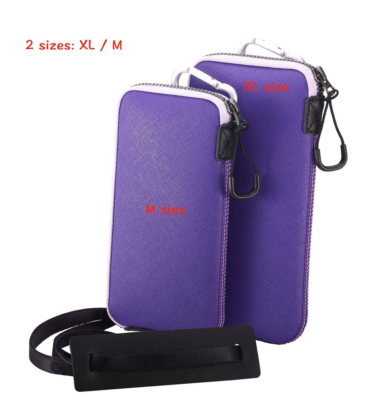 OneJoy Phone Purse bag for women, Mobile Phone Bag for Men, Neoprene Phone Pouch Case Carrying with Clip & Puller for iPhone, Phone Wallet with Lanyard M Size [Purple]