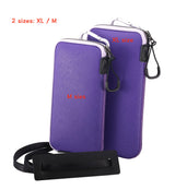 OneJoy Phone Purse bag for women, Mobile Phone Bag for Men, Neoprene Phone Pouch Case Carrying with Clip & Puller for iPhone, Phone Wallet with Lanyard M Size [Purple]