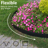 Landscape Edging Border 3 Inch Tall 50Ft with 60Pcs 8 Gauge Metal Spikes, Plastic Garden Edging Border Garden Fence Border Lawn Edging for Landscaping, Flower Bed, Tree Ring, Pathway
