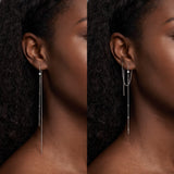 SLUYNZ 925 Sterling Silver Star Long Dangle Earrings Chain for Women Teen Girls Line Dangle Earrings Tassel Threader Chain (A-Sterling Silver)