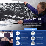 FrostGuard Plus | Winter Windshield Cover for Ice and Snow, XL Size (Snowflake) - Built-in Security Panels, Wiper Blade Coverage + Mirror Covers - Fits XL Size Cars, Trucks and SUVs, 68 x 41 Inches