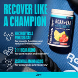 Reebok REEcover Amino Acids + Electrolytes | 8g EAAs, 5g BCAAs, Hydration Matrix | Muscle Recovery, Strength | Post-Workout Support | 30 Servings | Strawberry Lemonade