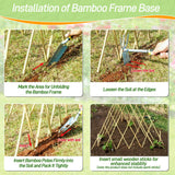 4ft Expandable Bamboo Teepee Trellis for Climbing Plants, Self-Standing Natural Bamboo Trellis for Plant Support, Folding Garden Trellis for Vines Flowers Vegetable Indoor Outdoor