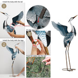 TERESA'S COLLECTIONS Garden Decor Blue Heron Metal Yard Art,38-42" Large Metal Cranes Sculptures & Statues Heron Decoy for Outdoor Indoor Decorations,Outside Patio,Pool, Lawn,Set of 2,Gift for Mom