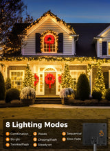 Solar String Lights Outdoor Waterproof, 2 Pack Total 144FT 400 LED Solar Powered String Light with 8 Lighting Modes, Waterproof Patio Lights, Christmas Outdoor Lights for Outside Tree, Warm White