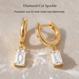 ASHINE Huggie Hoop Earrings, 14K Gold Plated CZ Drops