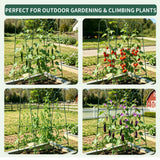 Miory Cucumber Trellis for Raised Bed, Garden Arch Trellis for Climbing Plants Outdoor, Steel with Plastic Coated Plant Support for Vines with Plastic Connector Nylon Netting (32" Lx32 Wx63 H)