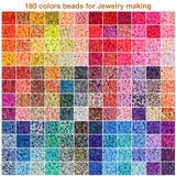 XSEINO 37300+ Pcs Clay Beads Bracelet Making Kit,8 Boxes 180 Colors Friendship Charms Kit Flat Polymer Heishi Beads with Rich Jewelry Making Accessories for Crafts Christmas Gifts