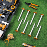 Silkfly 8 Pcs 6.7 Inch Survey Stakes Property Line Markers Low Profile Heavy Duty Hi-vis Orange Stakes Building Line Marker for Garden Lawn Landscape Edging Weed Barriers