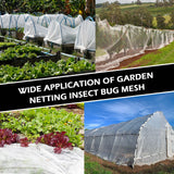 Hoolerry 20 x 25 ft Mosquito Netting Garden Netting for Raised Beds Ultra Fine Insect Net Large White Bird Mesh Barrier Greenhouse Row Cover Bug, Protect Vegetable Fruits Flowers Tree