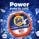 Tide Power PODs Hygienic Clean Heavy Duty Liquid Laundry Detergent Pacs, Free and Clear of Dyes and Perfumes, For Visible and Invisible Dirt, 45 Count, HE Compatible