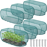 Threehoney 6 Pack Pop up Mesh Plant Covers Outdoor Plant Protector with Ground Nails for Garden Net Guard for Protecting Vegetables Fruits Seedlings Flowers from Animals 35" L x 14" W x 16" H