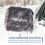 FrostGuard Plus | Winter Windshield Cover for Ice and Snow, XL Size (Snowflake) - Built-in Security Panels, Wiper Blade Coverage + Mirror Covers - Fits XL Size Cars, Trucks and SUVs, 68 x 41 Inches