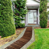 Landical 24ft Wooden Garden Pathway with Non Slip Surface Roll Out Boardwalk Walkways Road Floor Pathway Rustic Path Decorative Patio Pavers for Outdoor Garden Beach Wedding Party(Brown)