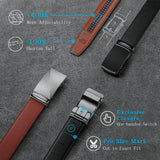 Zitahli Leather Ratchet Belt for Men - 2 Pack Mens belt,Customizable Fit