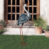 TERESA'S COLLECTIONS Garden Decor Blue Heron Sculptures & Statues Decor, 33.8 Inch Coastal Metal Cranes Decoy for Outdoor Outside Yard Art Patio Pond Pool Lawn Decorations,Housewarming Gift