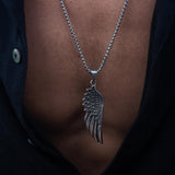 Made by Nami Pendant Necklace for Men 23" Gold & Silver Cuban Link Chain with Pendants for Men High-Quality Stainless Steel Necklace Premium Jewelry Gift for Him (Vikings Wing)