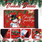 Drydiet 3 Pcs Christmas Kitchen Rugs and Mats Set Xmas Winter Farmhouse Non Slip Rugs Christmas Snowman Candy Holly Berries Floor Mats for Kitchen Home Hallway Holiday Decor, 17 x 29 and 17 x 47 Inch