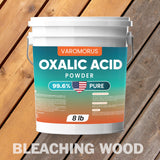 Varomorus Oxalic Acid 8 lbs - 99.6% Pure Fine Powder, Multi-Use Cleaner and Stain Remover for Wood, Metal, Rust, Wood Bleach, Hardwood Floor & Furniture Restorer, Pool - Industrial Cleaning Solution