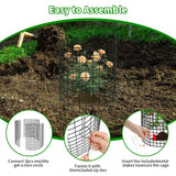 PASARA 10 Pack Plant Protectors from Animals, 13 Inch Round Cloche Plant Cages with Sturdy Chicken Wire Mesh, Garden Cages to Keep Animals Out for Vegetables & Flowers, Includes Support Stakes