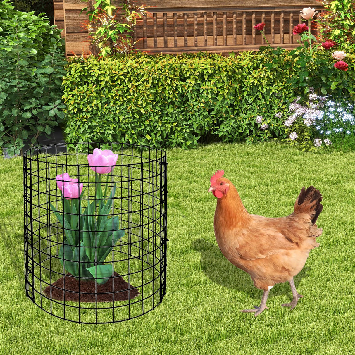 Eunika 18 Pcs Round Plant Protector from Animals, 6 Pack 12" x 12"