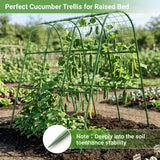 Cucumber Trellis for Raised Bed, U-Shape Arch Metal Garden Trellis for Climbing Plants, Heavy Duty Plant Trellis Outdoor, Easy Assembly Rustproof Trellis for Vines (U Frame Trellis)