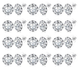 White Rhinestone Earrings Round Halo Stud Earrings for Dance Competitions