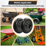 4Pc,13x4.0-6 Flat Free Tire and Wheel Replacement for Gorilla Cart,5/8"Axle