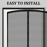 Magnetic Screen Door - Self Sealing, Heavy Duty, Hands Free Mesh Partition Keeps Bugs Out Let Breeze in- Pet and Kid Friendly - Keep Open Feature (Black, Fit Door Size 38 x 82 Inch)