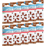 Powermax Size 312 Hearing Aid Batteries, 60 Count Long-Lasting Battery Pack, Brown Long Tab for Easy Change