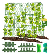 Cucumber Trellis, 50" X 47" U-Shape Garden Trellis for Climbing Plants Outdoor, Arch Trellis Cucumber for Raised Bed, Foldable Plant Support for Vine/Vegetable/Tomato/Zucchini/Pea