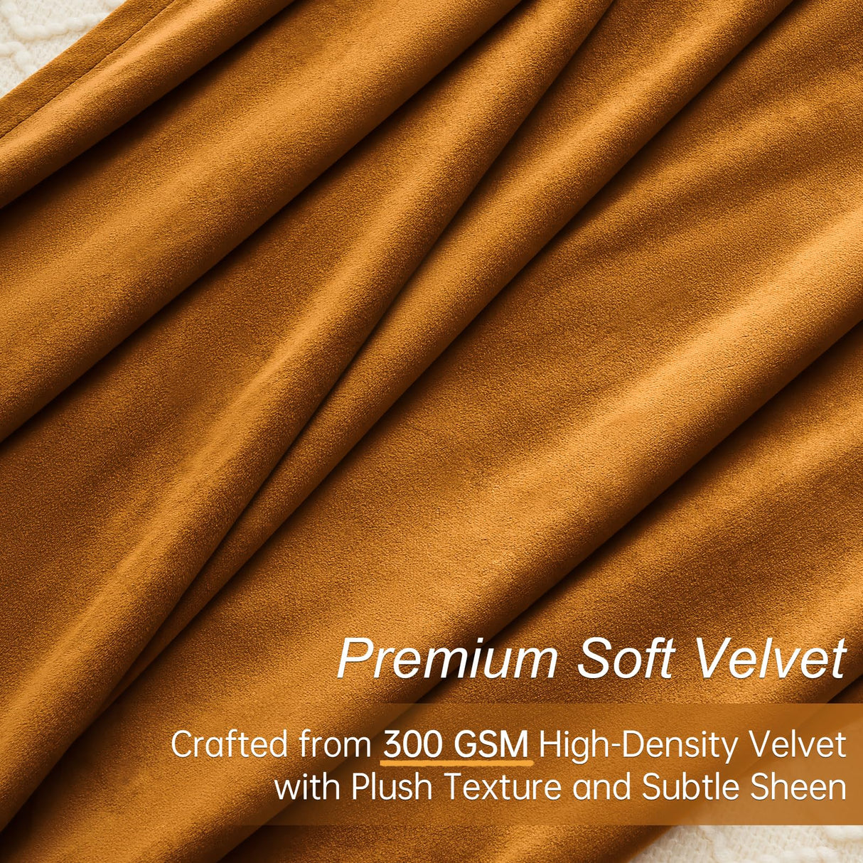 Topfinel Velvet Blackout Curtains Gold Brown Room Darkening Soundproof Insulated Curtains 84 Inch Long, Mordern Luxury Drapes for Living Room, Thick Back Tab Rod Pocket 2 Panels Christmas Winter Decor