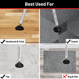 Door Security Bar 2 Pack, Heavy Duty Metal Door Stoppers, 2 in 1 Adjustable Door Jammer 18-51 Inch for Hinged & Sliding Patio Doors, Large Non-Slip Base for Apartment Home Travel Hotel Dorm