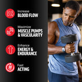 FORCE FACTOR Nitric Oxide Booster, Fast-Acting Formula with L-Arginine, Boosts Nitric Oxide Levels, Maximize Muscle Pumps, Enhance Endurance, Improve Circulation, 120 Capsules