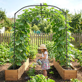 DoCred Garden Arch Trellis, 87''H x 75''L Metal Trellis for Climbing Plants
