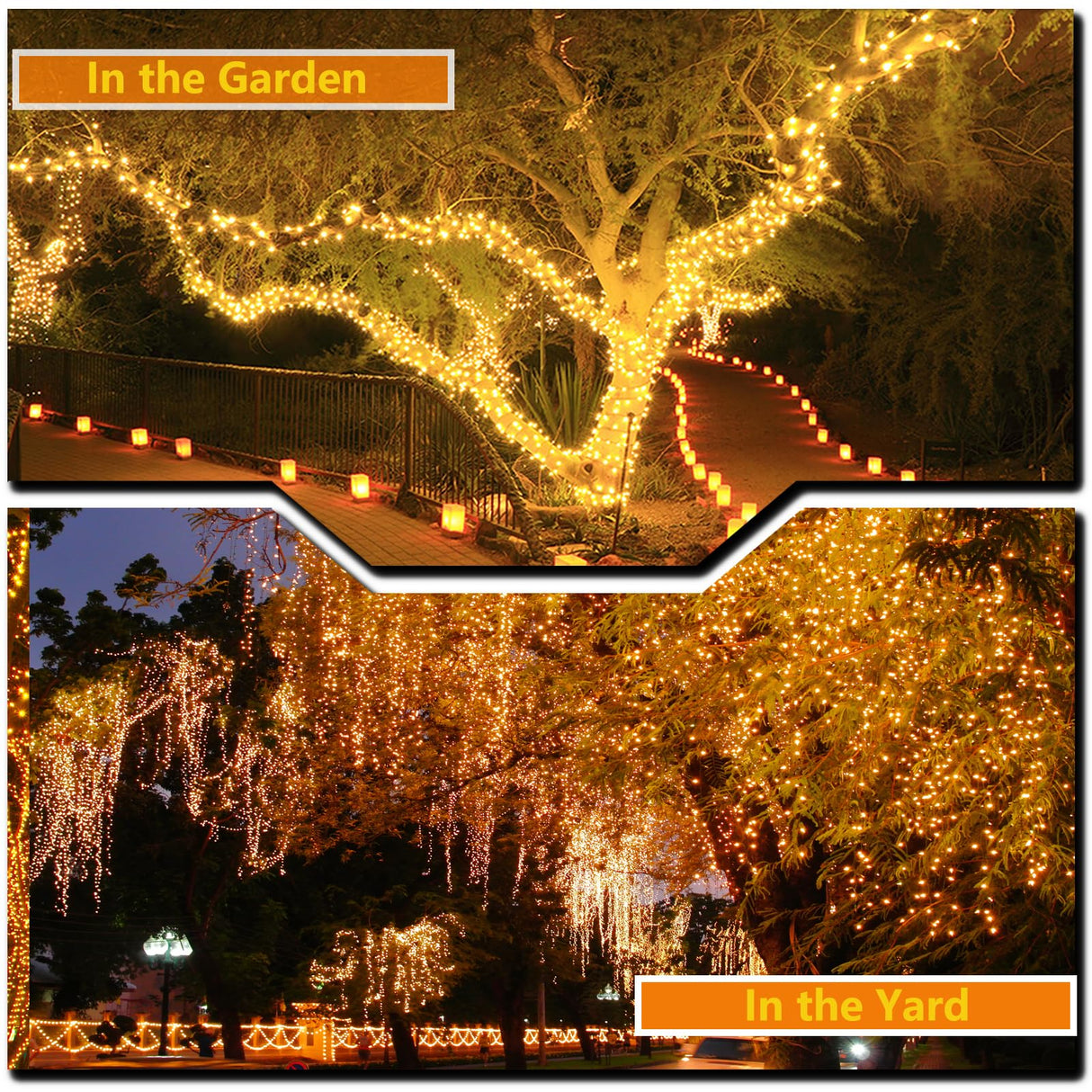 2PK 240LED 95FT Solar Christmas String Lights Outdoor Waterproof | Solar Christmas Tree Lights With 8 Lighting Modes Solar Light Outdoor For Xmas Party Garden Tree Christmas Decorations (Warm White)