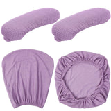 Tallew 4 Pcs Office Chair Covers Set Computer Universal Protective Stretchable Chair Seat Covers Desk Armrest Covers Slipcovers Pads Office Cushion Backrest for Rotating(Lilac Purple,Polyester)