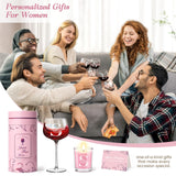 Personalized Gifts for Women - Customized Initial A-Z Wine Glass, Unique Birthday Gifts for Women, Christmas Basket Gift for Her, Mom, Wife, Sister, Friend, Nurse（S）