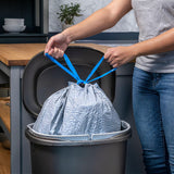Hefty Ultra Strong 13 Gallon Trash Bags, Tall Kitchen Trash Bags Made with Recovered Materials, Including Coastal Plastic, Drawstring, Resists Leaks and Punctures, Gray, Seaside Breeze Scent, 80 Bags