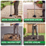 Walensee 10" x 10" Steel Tamper Tool with 48" Handle, Heavy Duty Ground Tamper with Rubber Grip for Leveling Paver Base, Ideal for Dirt Compacting, Gravel and Sand, Driveways and Blacktop Repair