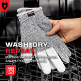 NoCry Cut Resistant Work Gloves for Women and Men, with Reinforced Fingers; Comfortable, 100% Food Grade Kitchen Cooking Hand Protection; Ambidextrous Safety Gear for Cutting; Level 5 Protection