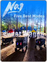 VIC 680lbs Super Cart & Table 1=5 Set, 480L Mega Capacity 54" Extra Long Extra high Folding Wagon, Heavy Duty Collapsible Carts with Brakes, All-Terrain Big Wheels for Camping, Store, Shopping