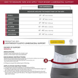 OTC Lumbosacral Support, 7-inch Lower Back, Lightweight Compression, Elastic, White, X-Large