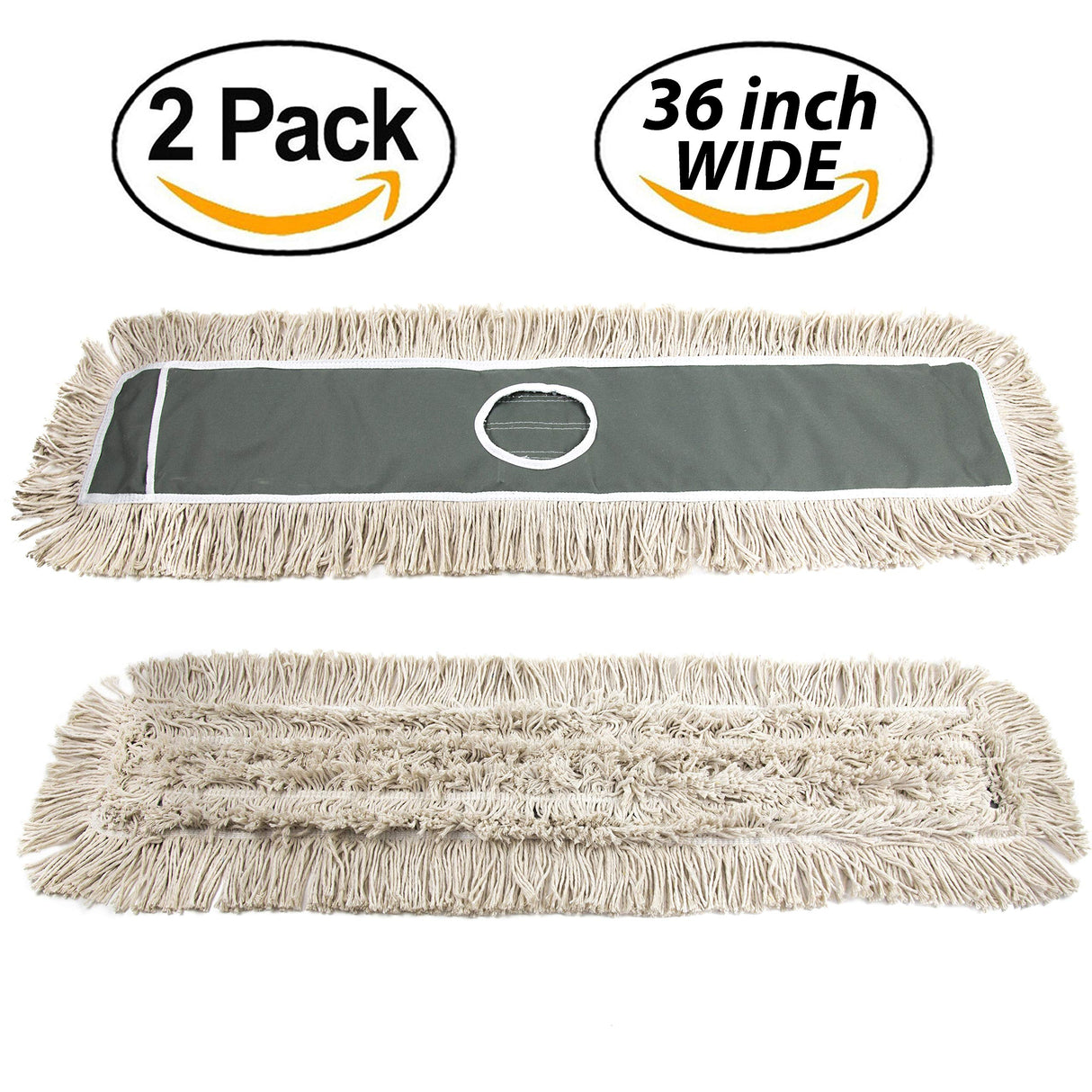 JINCLEAN 2 Pack of 36 Cotton Refills for Industrial Class Floor Dust mop Series Can be fit with Others (2 Pack of 36 Cotton Refill)