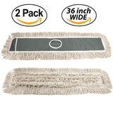 JINCLEAN 2 Pack of 36 Cotton Refills for Industrial Class Floor Dust mop Series Can be fit with Others (2 Pack of 36 Cotton Refill)