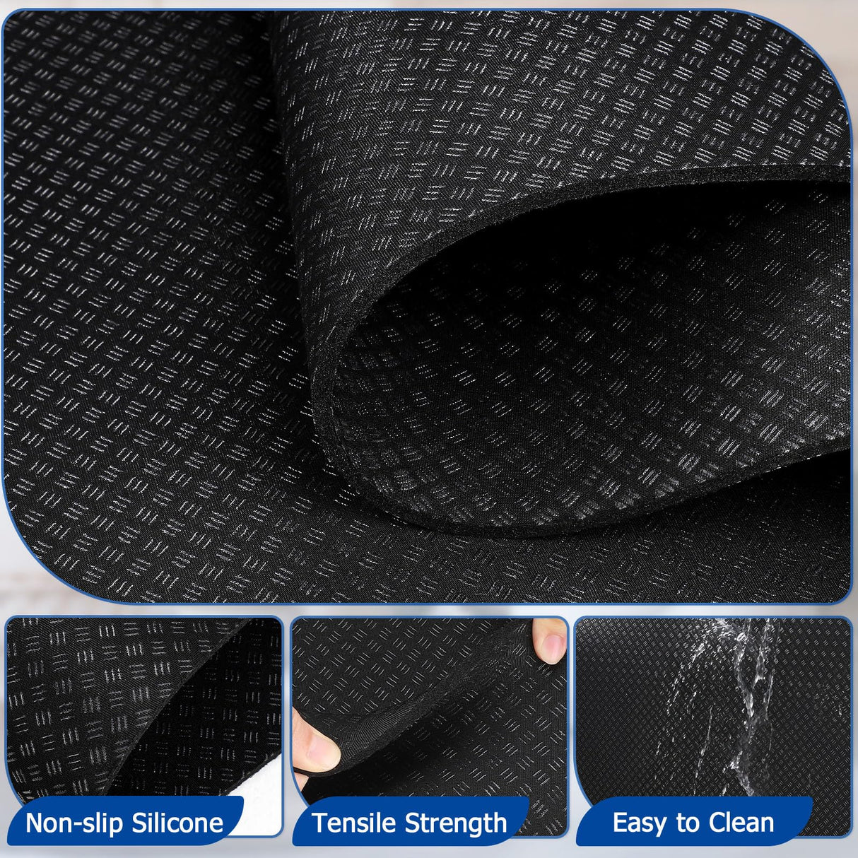 Gsbomzap Doubled-Sided Non Slip Under Washing Machine Mat, 63" x 30.7" Anti-Vibration Mat for Washer Dryer, Waterproof Mat for Fridge Refrigerator Floor Protection, Noise Reducing