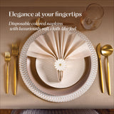 50-Pack Disposable Linen-Feel Red Napkins, 12" x 17" Cloth-Like Paper Dinner Napkins For Christmas, Wedding, Holiday, Bathroom, Party Or Event