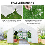Outsunny 20' x 10' x 7' Outdoor Walk-in Greenhouse, Tunnel Green House with Roll-up Windows, Zippered Door, PE Cover, Heavy Duty Steel Frame, White